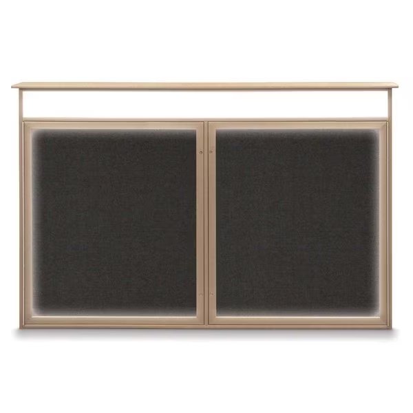 Open Faced Traditional Rounded Corkboard, UNITED VISUAL PRODUCTS, Mfr# UV647ARC-BRONZE-PEARL